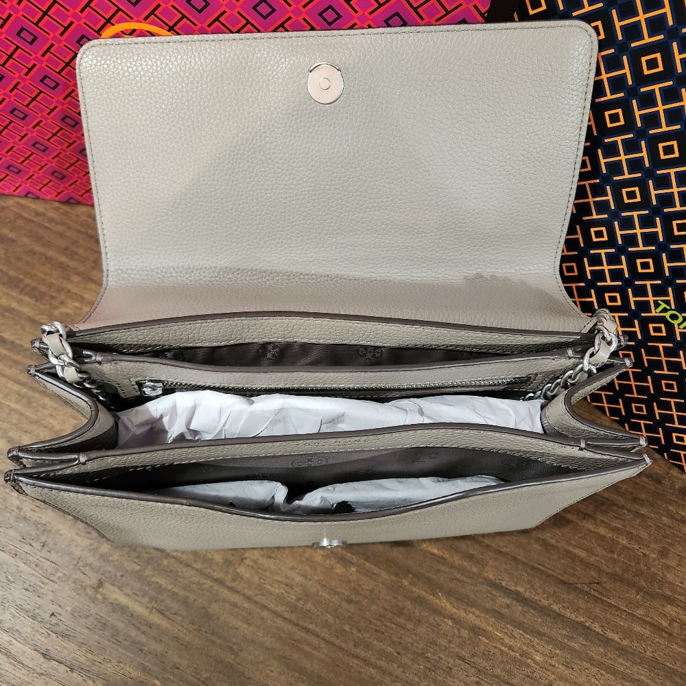 NWT - Tory Burch Britten Shoulder Bag Gray - Picture 6 of 11